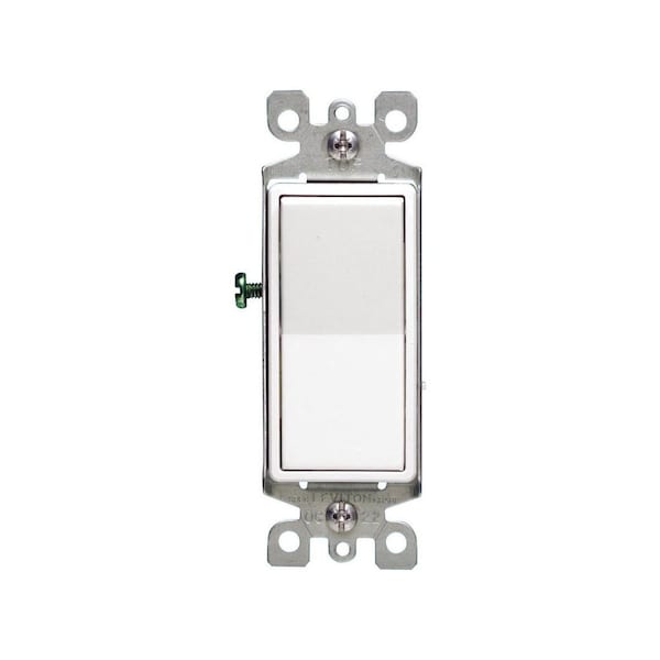 Leviton AC Quiet Switch Decora 15 amps Single Pole Rocker White White 05601-2WS - main
