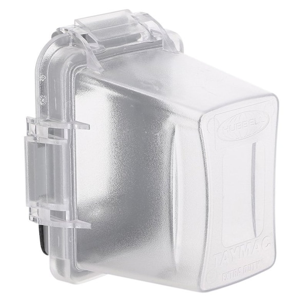 Hubbell Taymac EXTRA DUTY Series Weatherproof In-Use Cover, 4-3/4 in L, 4.53 in W, Thermoplastic, Clear MM720C - main