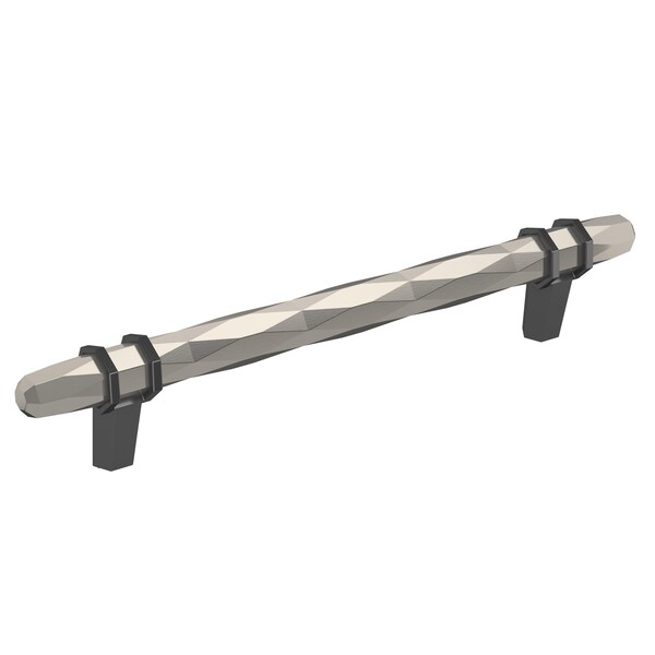 Amerock London 6-5/16 in 160 mm Center-to-Center Satin Nickel/Black Chrome Cabinet Pull BP36650G10BCR - main