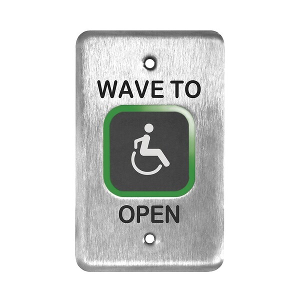 Lcn Heavy Duty Touchless Actuator, Single Gang, Text & Wheelchair Icon, Satin Stainless Steel Finish 8310-810SA - main