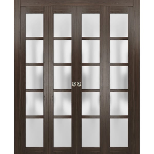Sartodoors Sliding Closet Double Bi-fold Doors Solid Core Modern Interior QUADRO4002DBF-CA-96 x 80 (4* 24x80) - main