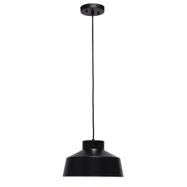 Homeroots Black Dome Iron Ceiling Light With Black Shades 651685 - main