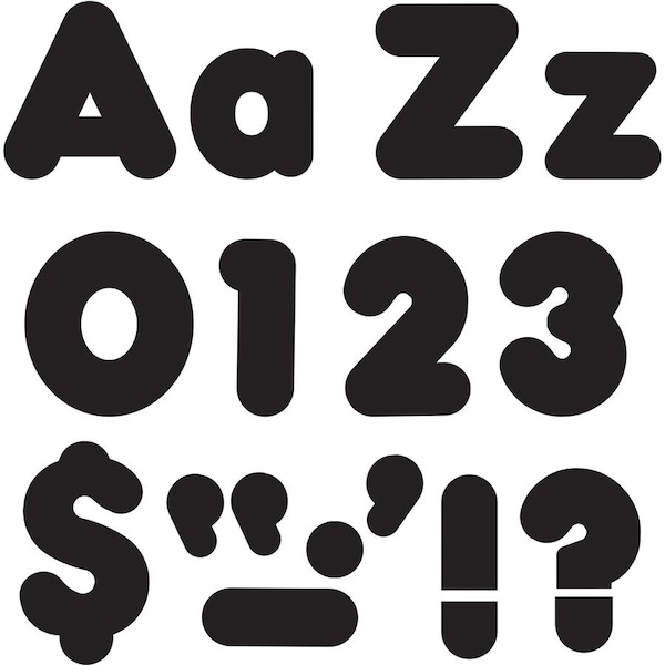 Trend Enterprises Trend Ready Letters Casual Combo Set, Black, 4"H, 182/Set T79901 - main