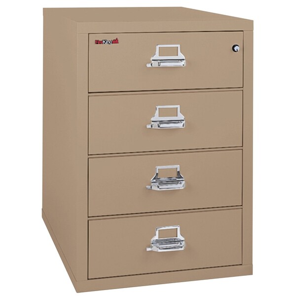 Fireking 4 Drawer, 1 Hr Fire, Vertical, 25" wide for Card Check & Notes Tan 4-2536-CTN - main