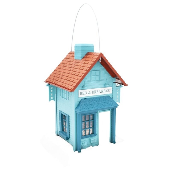 North States Industries Village Series Hopper Bird Feeder, Bed and Breakfast, 6.5 lb, 1-Port/Perch, Plastic, 14 in H 9262 - main
