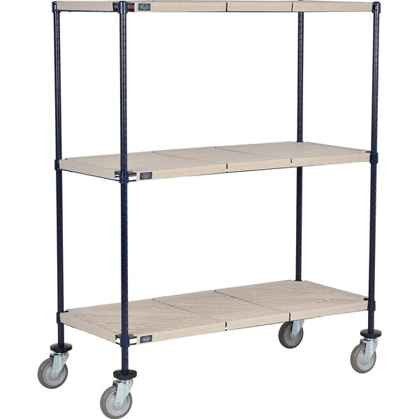 Global Industrial Nexel 3 Shelf Truck, Nexelite, 54"W x 21"D x 80"H, Polyurethane Swivel Casters B3157005 - main