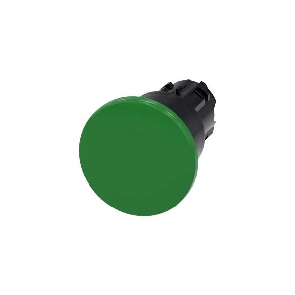 Siemens Mushroom pushbutton, 22 mm, round, plastic, green, 40 mm, latching 3SU1000-1BA40-0AA0 - main