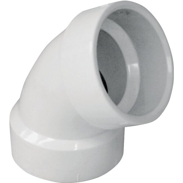 Genova CANPLAS Pipe Elbow, 2 in, Hub, 60 deg Angle, PVC, White 192602L - main