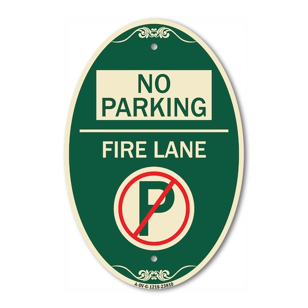 Signmission No Parking - Fire Lane With No Parking Symbo, 12 In X 18 In Architectural, Heavy Gauge Aluminum A-OV-G-1218-23810 - main