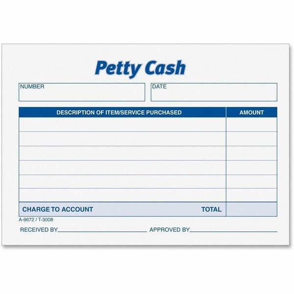 Tops Business Forms Tops Received Petty Cash Slips, 5" x 3-1/2", White, 50 Sheets/Pad, 12 Pads/Pack 3008**** - main