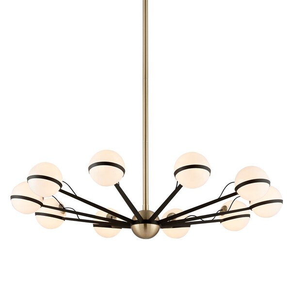 Troy Lighting Ace 10 Light Chandelier 50 In. Textured Bronze Brushed Brass F5306-TBZ/BBA - main