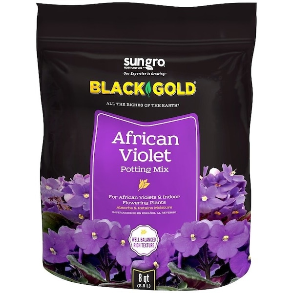 Sun Gro BLACK GOLD African Violet Potting Mix, Granular, Brown/Earthy, 240 Bag 1410502 8 QT P - main