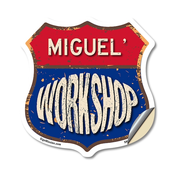 Signmission Miguel's Workshop, 12 Inch X 12 Inch, Vinyl Decal SHI-D-12-489-MIGUEL - main