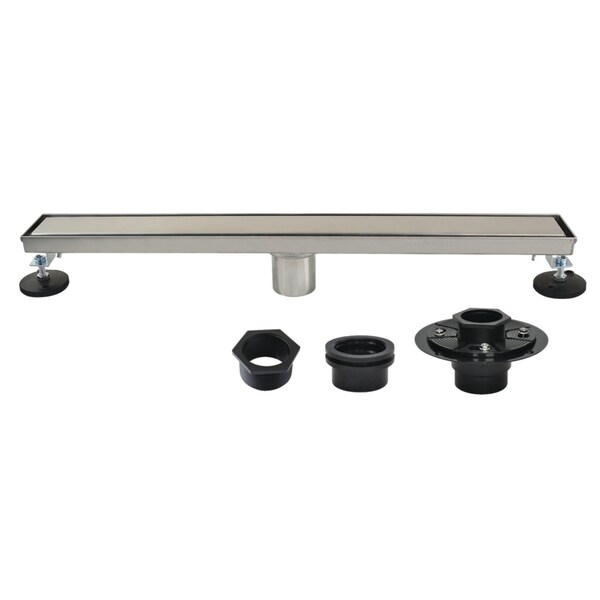 Kingston Brass 24-Inch Stainless Steel Linear Shower Drain with Reversible Tile Insert and Flat Grate BSFK2428 - main