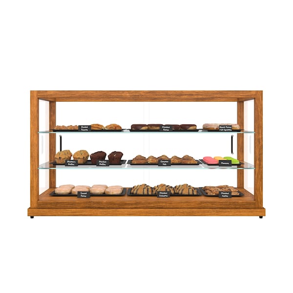 Koolmore 44 In. Artisan Wooden Bakery Display Horizontal Case 9 Cu ft, light color KM-BDW-44L - main
