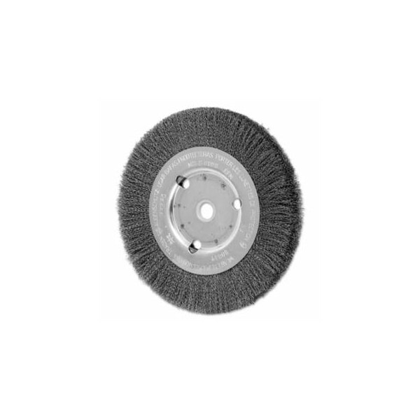 Pferd Narrow Face Crimped Wire Wheel Brush, 6 D x 5/8 W, .008 Carbon Steel, 8,000 rpm 419-80039 - main