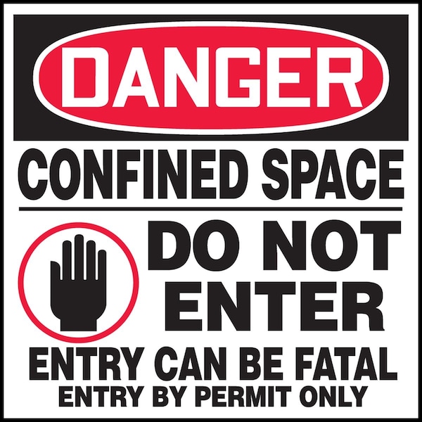 Accuform OSHA DANGER SAFETY LABELS CONFINED LCSP023VSP - main