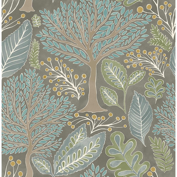Advantage Kiah Taupe Forest Wallpaper 2980-26182 - main
