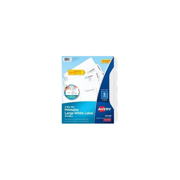 Avery DIVIDERS, EZPEEL, LRG, 5TB, 4PK 14438 - main