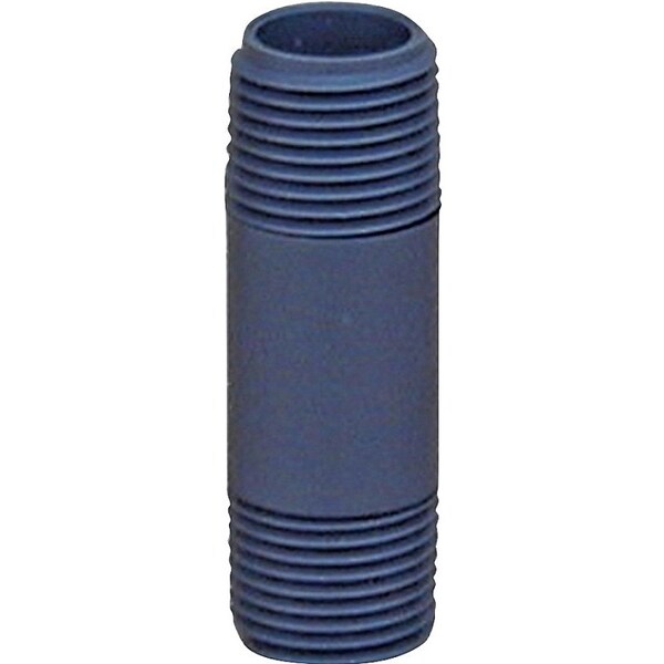 Genova Products Lasco 205020Bc Pipe Nipple, 1/2 In, Npt, Pvc, Gray, Sch 80 Schedule, 2 In L 403-020 - main