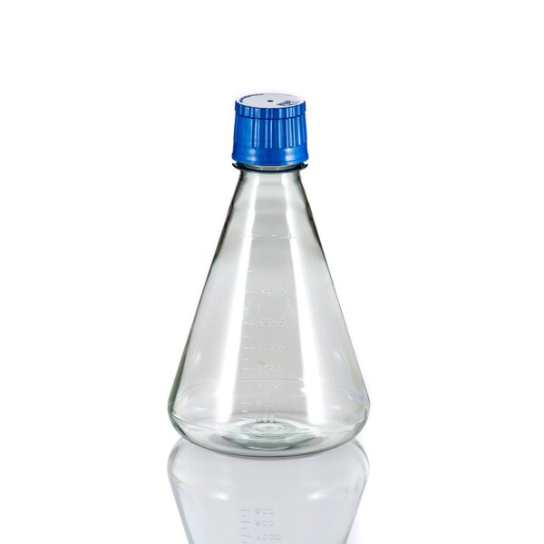 Tri Forest Enterprises RPI Erlenmeyer Flask Flat Bottom, Optically Clear, Sterile, 2000 ml, PC, 6PK 400870-2000 - main