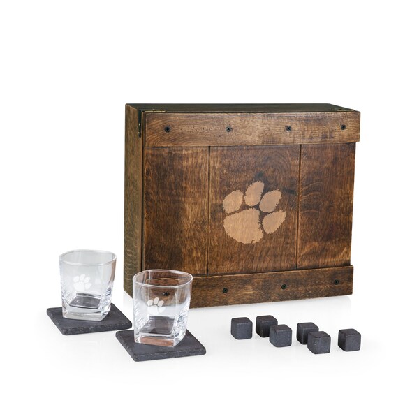 Picnic Time Family Of Brands NCAA Clemson Tigers Whiskey Box Gift Set 605-10-509-103-0 - main