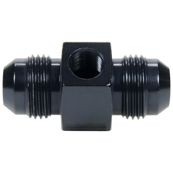 Powerhouse 8AN Male to 8AN Male 0.125 in. NPT Port Straight Fitting Gauge Adapter - Black Anodize PO3079653 - main