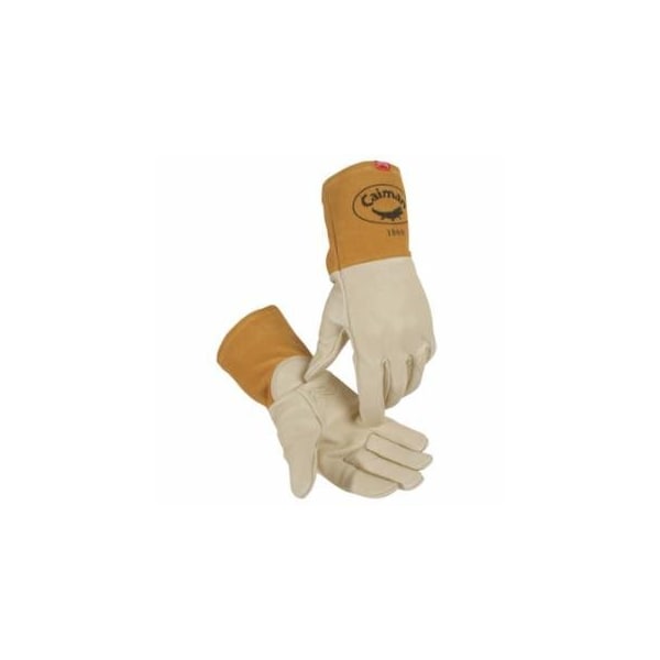 Caiman 1869 Cow Grain Unlined Welding Gloves, X-Large, Gold, 4 in Gauntlet Cuff 607-1869-XL - main