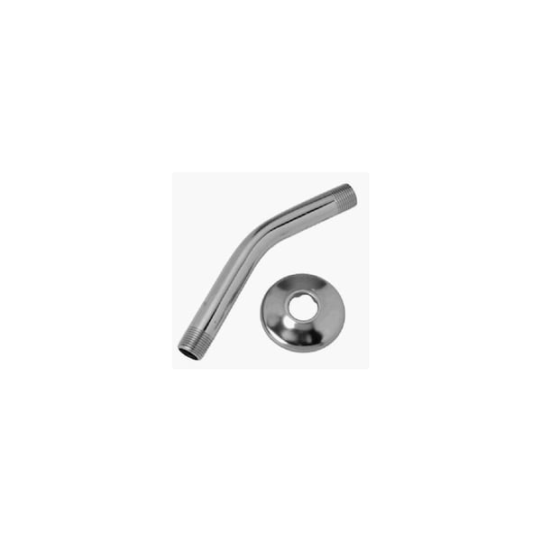 Master Plumber Shower Arm & Flange, Metal Chrome Finish, .5-In. Male Iron Pipe x 8-In. 319-103 - main