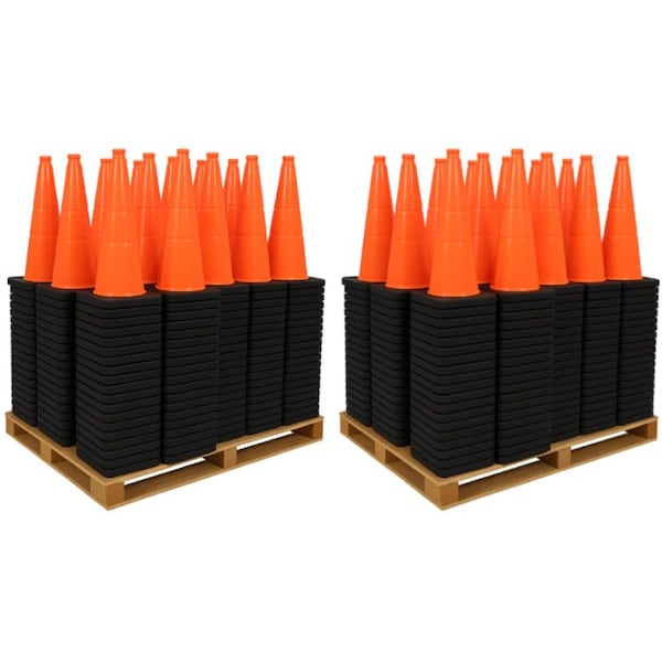 Traffic Kontrol 28in Traffic Safety Cone, 7 lbs, Orange, No Reflective Collar, 774PC Bulk Pallet, 774PK TKTC-28-7-OR-NC-774 - main