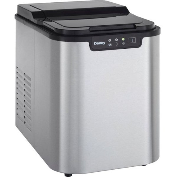 Danby Products Danby Countertop Ice Maker, Portable, Makes 25 lb. Per Day, Black & Silver DIM2500SSDB - main