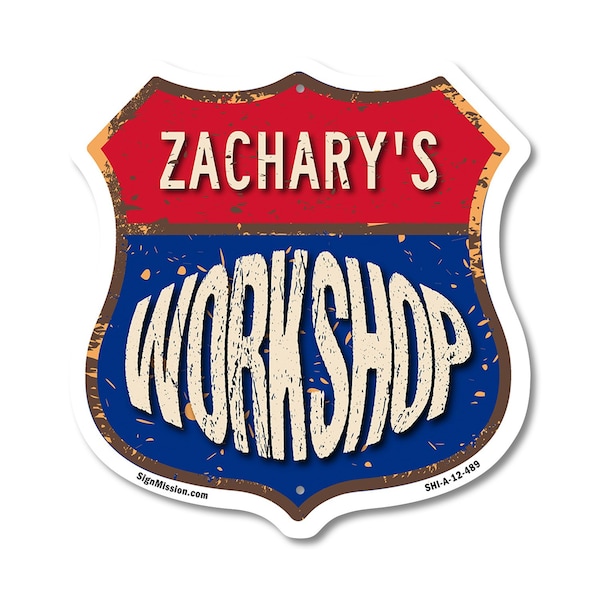 Signmission Zachary's Workshop, 12 Inch X 12 Inch, Aluminum Metal Sign SHI-A-12-489-ZACHARY - main