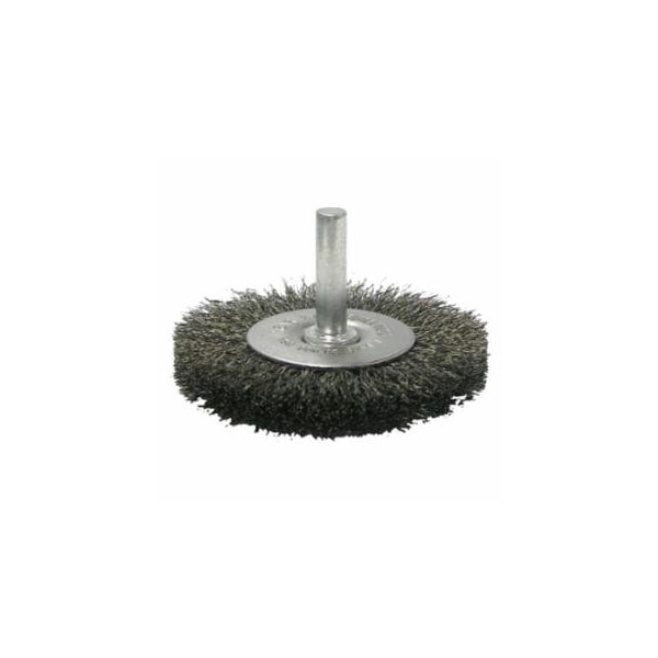 Weiler Crimped Wire Radial Wheel Brush, 2 1/2 in D, .014 in Steel Wire, 20,000 rpm, 10PK 804-17962 - main