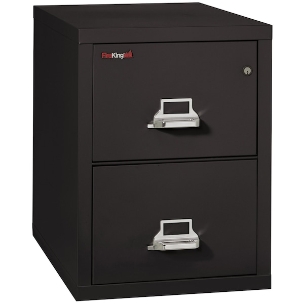 Fireking 15-1/4" W 2 Drawer Fire-Resistant Vertical File Cabinet, Black, Legal 2-2131-CBL - main