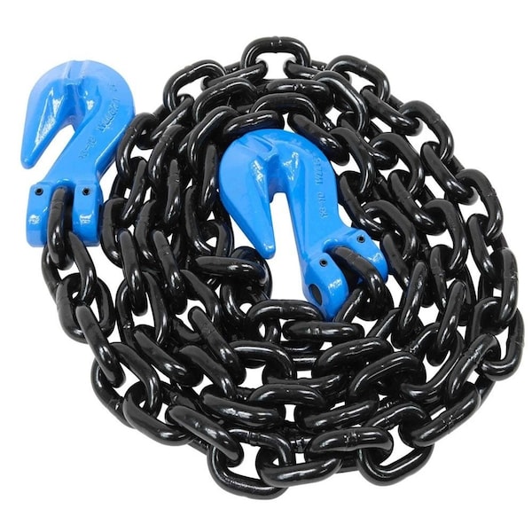 Mytee Products 1/2in x 20ft G100 High Grade Transportation Chain w/Grab Hooks, 15,000 lbs WLL CH1220-G100 - main