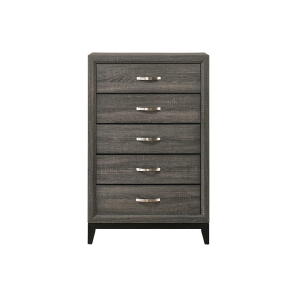 Homeroots 31" Gray Wood Five Drawer Dresser 318747 - main