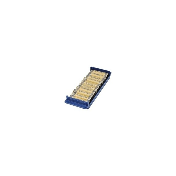 Controltek Coin Trays for Nickels, Stackable, 10 Coin Compartment(s), Blue, Plastic, 2PK 560561 - main