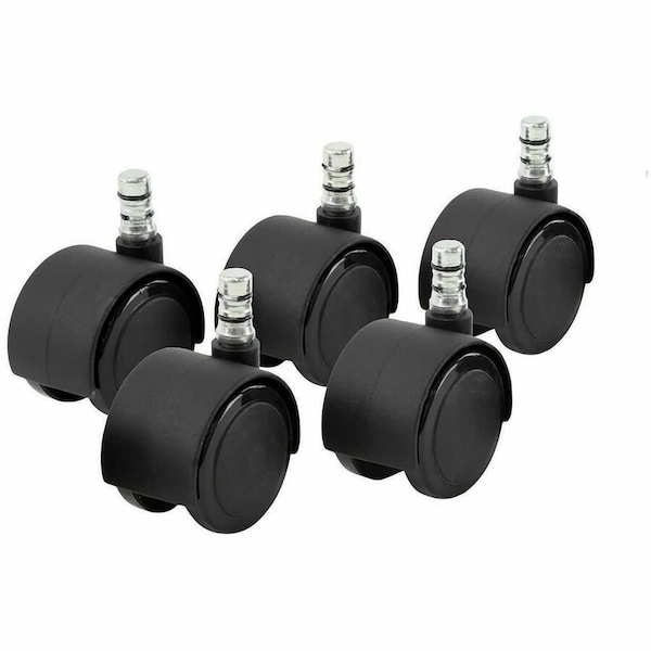 Master Caster Master Mfg Co Noiseless Duet Chair Mat Casters, Black, 5PK MAS64328 - main