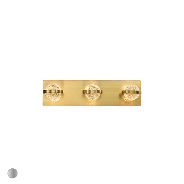 Eurofase Ryder Transitional LED Bathbar, 5-Light, 1250 Lumens, Clear/Gold 37069-025 - main