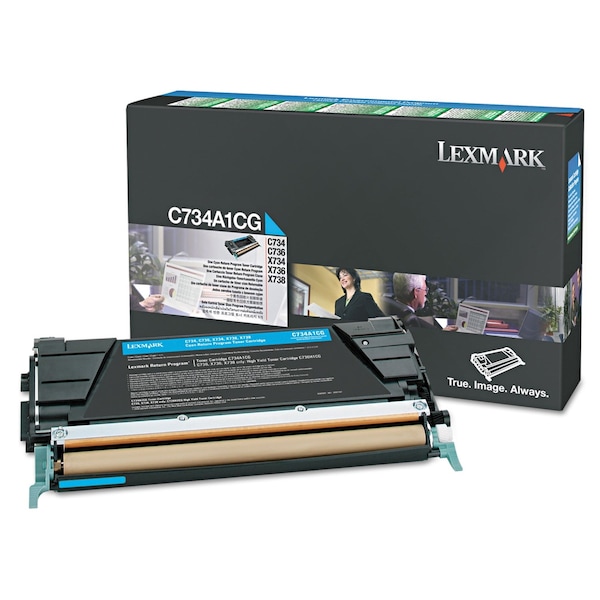Lexmark Toner Cartridge, 7000 Page-Yield, Cyan X746A1CG - main