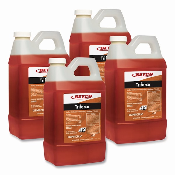 Betco Triforce FastDraw Disinfectant, Fresh Scent, 2 L Bottle, 4PK 3334700 - main