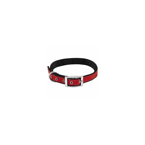 Pet Expert Dog Collar, Padded, Red/Black Reflective, 1 x 26-In. PE224077 - main