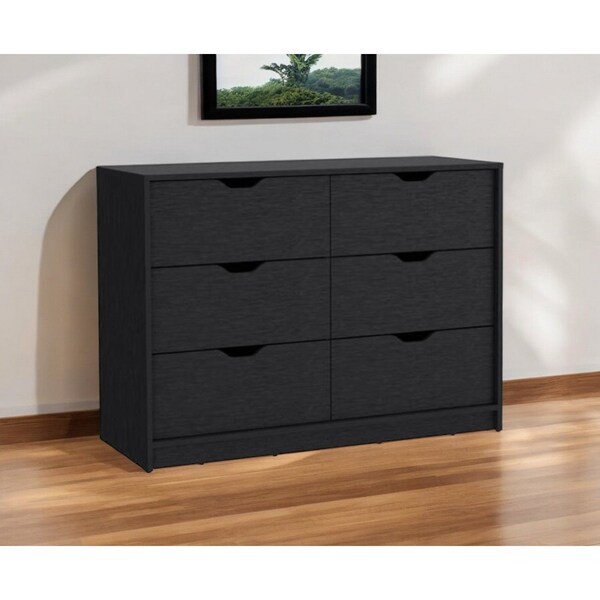 Homeroots 42" Black Four Drawer Double Dresser 544055 - main