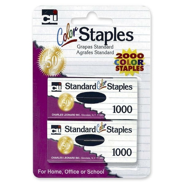 Charles Leonard Standard Color Staples, No Color Choice, 2000 Per Set, 24000PK 80262 - main