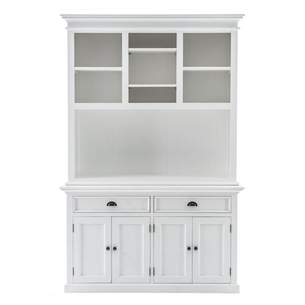 Homeroots White Solid Wood Adjustable Two Tier Bookcase 397121 - main