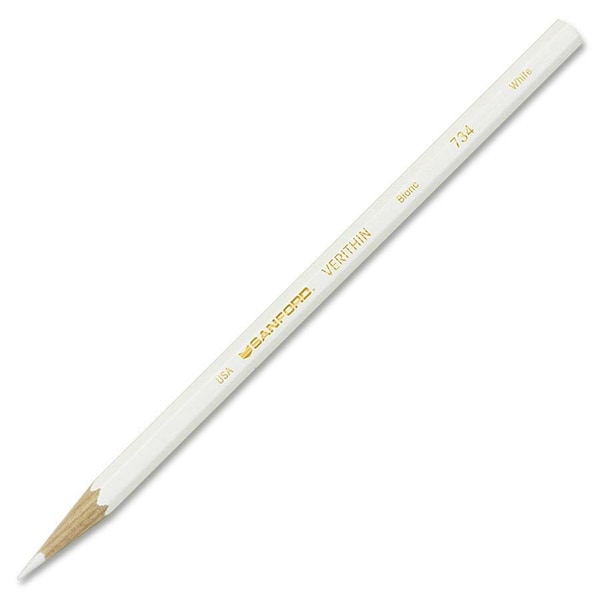 Sanford Verithin Colored Pencils, White Lead, White Barrel, 12/Dozen 2429 - main