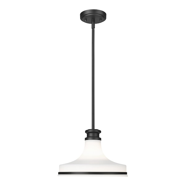 Z-Lite Reznor Matte Black 1 Light Pendant 831P12-MB - main