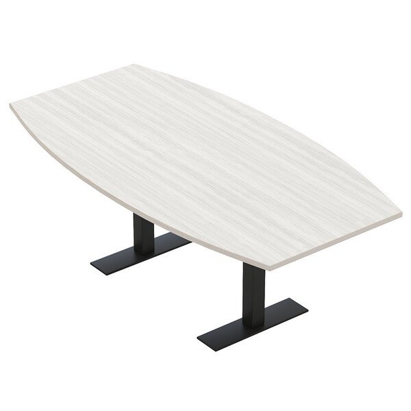 Skutchi Designs 7ft Conference Table With Power Unit | 6 Person Modular Boat Meeting Table | Harmony Series HAR-BOT-48X84-T.BK-WA7976-NA - main