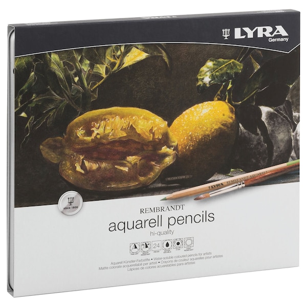 Lyra Rembrandt Aquarell Watercolor Pencil Set Tin, Assorted Colors, 24-Piece Set L2011240 - main