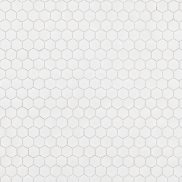 Msi Retro Bianco Hexagon SAMPLE Glossy Porcelain Mesh-Mounted Mosaic Tile ZOR-MD-0232-SAM - main